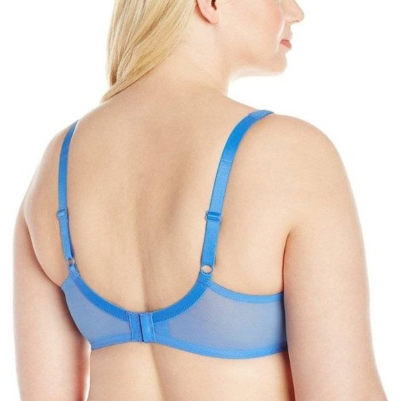 WACOAL Stark Beauty Lace Unpadded Underwire Bra Blue #855225 36DD NEW - Picture 3 of 5